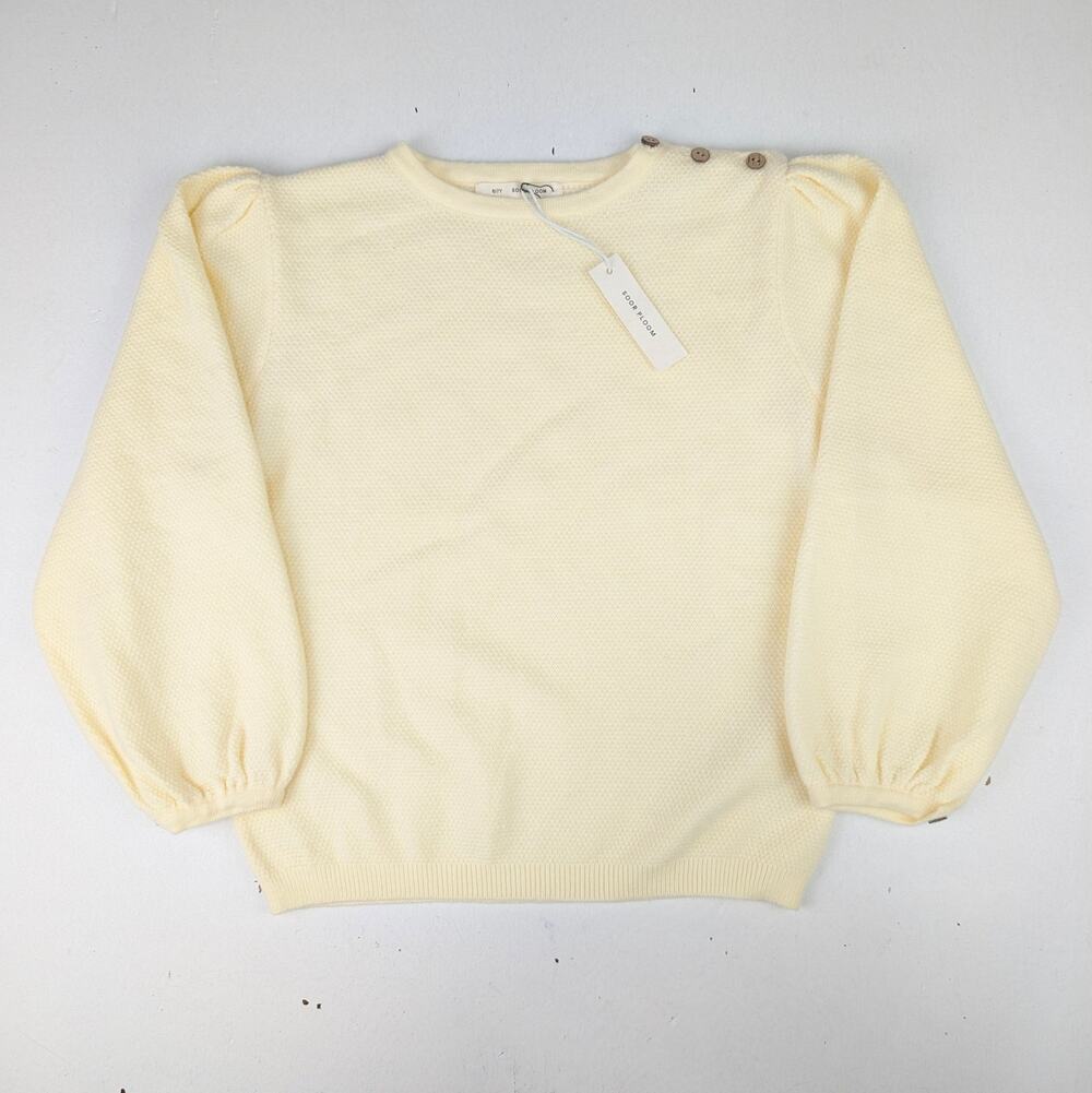 No Brand Ivory Girls 6/7 Balloon Sleeve Sweater